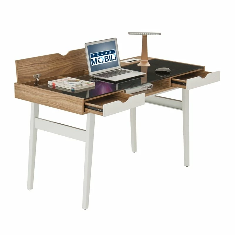 Scranton & Co Contemporary Wood Compact Computer Desk In Walnut 7 Scranton & Co Contemporary Wood Compact Computer Desk In Walnut - Image 5