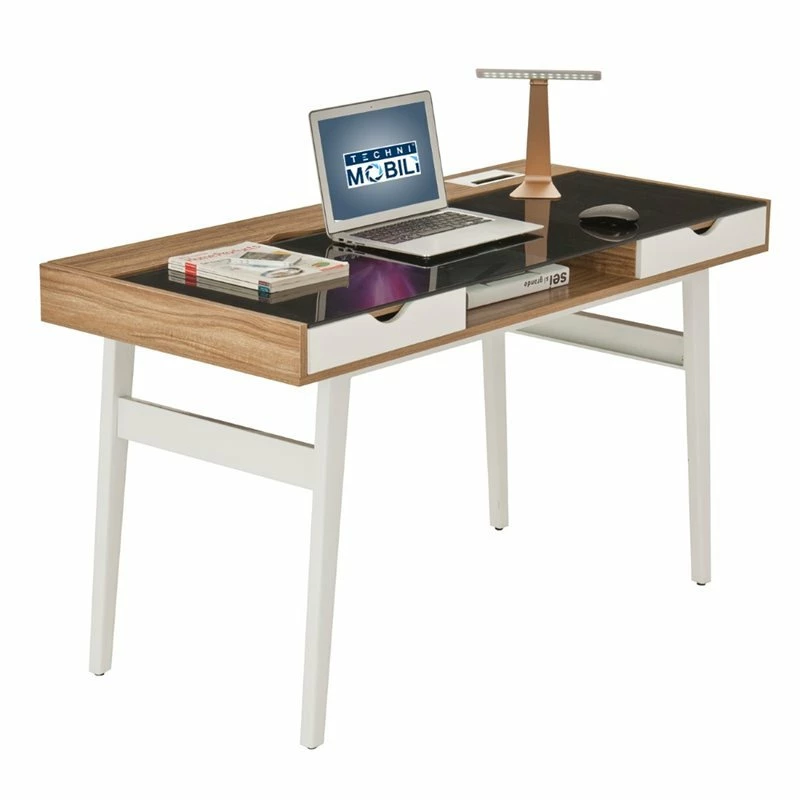 Scranton & Co Contemporary Wood Compact Computer Desk In Walnut 14 Scranton & Co Contemporary Wood Compact Computer Desk In Walnut - Image 12