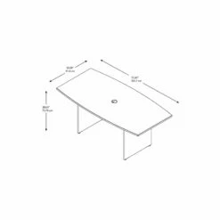 Bush Business Furniture 72W X 36D Boat Shaped Conference Table With Wood Base In Hansen Cherry -CYMAX Sales 1826417 4 L