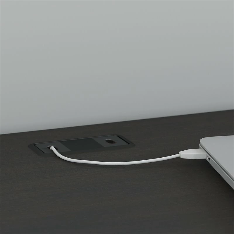 Bush Salinas Mission Desk 4-Piece Engineered Wood Office Suite In Antique White 6 Bush Salinas Mission Desk 4-Piece Engineered Wood Office Suite In Antique White - Image 4