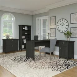 Bush Furniture Salinas 60W L Shaped Desk Office Suite In Cape Cod Gray -CYMAX Sales 1833618 1 L