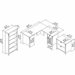Bush Furniture Salinas 60W L Shaped Desk Office Suite In Cape Cod Gray -CYMAX Sales 1833618 5 L