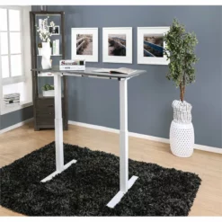 Furniture Of America Seantay Metal Adjustable Long Desk With USB In Gray -CYMAX Sales 1838895 L