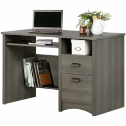 South Shore Gascony Computer Desk With Keyboard Tray In Pure White -CYMAX Sales 1839143 2 L