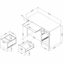 South Shore Gascony Computer Desk With Keyboard Tray In Pure White -CYMAX Sales 1839143 8 L