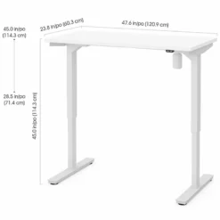 Bestar 60" Electric Adjustable Standing Desk In White -CYMAX Sales 1841291 1 L