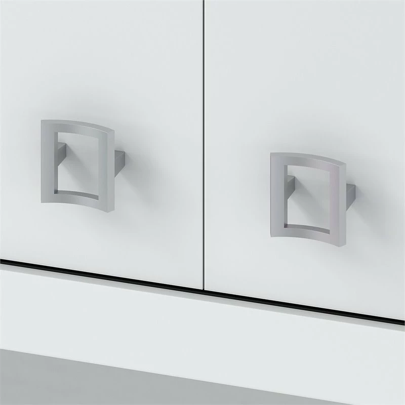 Echo 60W Credenza Desk With 2 Door Hutch In White - Engineered Wood 5 Echo 60W Credenza Desk With 2 Door Hutch In White - Engineered Wood - Image 3