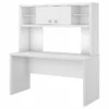 Echo 60W Credenza Desk With 2 Door Hutch In White - Engineered Wood 1 Echo 60W Credenza Desk With 2 Door Hutch In White - Engineered Wood -CYMAX Sales 1845220 L