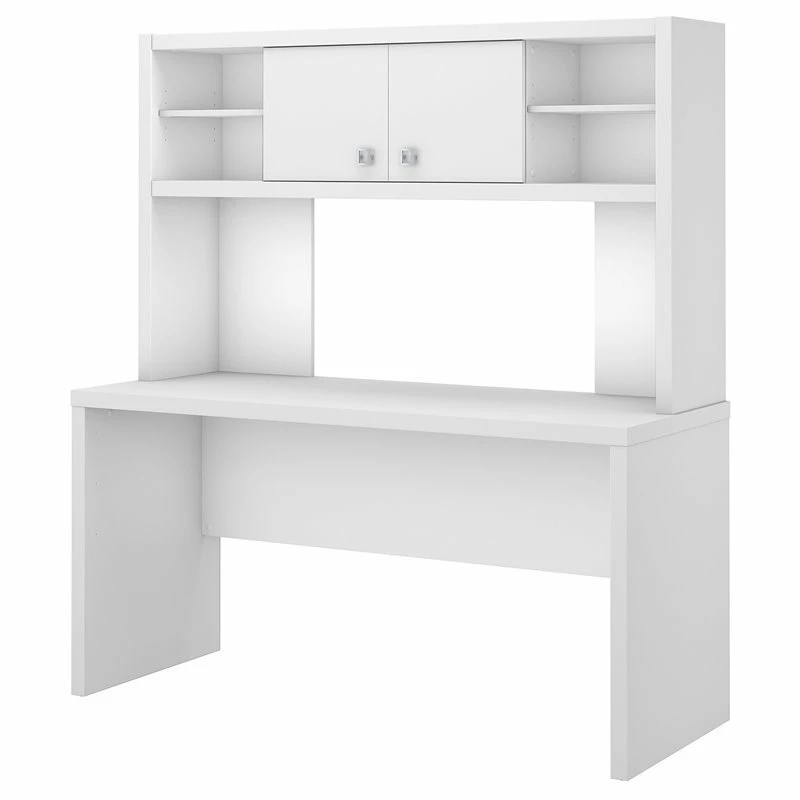 Echo 60W Credenza Desk With 2 Door Hutch In White - Engineered Wood 3 Echo 60W Credenza Desk With 2 Door Hutch In White - Engineered Wood