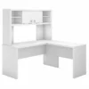 Echo L Shaped Desk With 2 Door Hutch In Pure White - Engineered Wood -CYMAX Sales 1845221 L