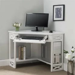 Leick Home Sturdy Wood Corner Computer/Writing Desk In Smoke Gray Oak -CYMAX Sales 1845332 8 L