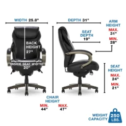 La-Z-Boy Hyland Executive Office Chair With AIR Technology Jet Black -CYMAX Sales 1849326 12 L