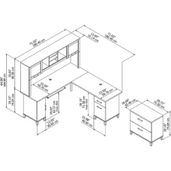 Bush Furniture Somerset 72W L Shaped Desk With Hutch And File Cabinet In Cherry -CYMAX Sales 1854393 12 L