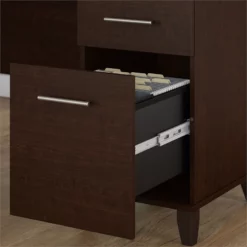 Bush Furniture Somerset 60W L Desk With Hutch & Bookcase In Cherry -CYMAX Sales 1854397 11 L