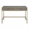 Maklaine Faux Shagreen Writing Desk In Gray And Brushed Gold 2 Maklaine Faux Shagreen Writing Desk In Gray And Brushed Gold -CYMAX Sales 1856066 L