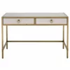 Maklaine Faux Shagreen Writing Desk In White And Brushed Gold 1 Maklaine Faux Shagreen Writing Desk In White And Brushed Gold -CYMAX Sales 1856122 L