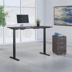 Move 60 Series 60W X 30D Height Adjustable Desk With Storage In Gray -CYMAX Sales 1861094 1 L
