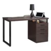 Bowery Hill Wood/Metal Home Office Rectangular Writing Desk In Gray/Black 2 Bowery Hill Wood/Metal Home Office Rectangular Writing Desk In Gray/Black -CYMAX Sales 1865783 1 L