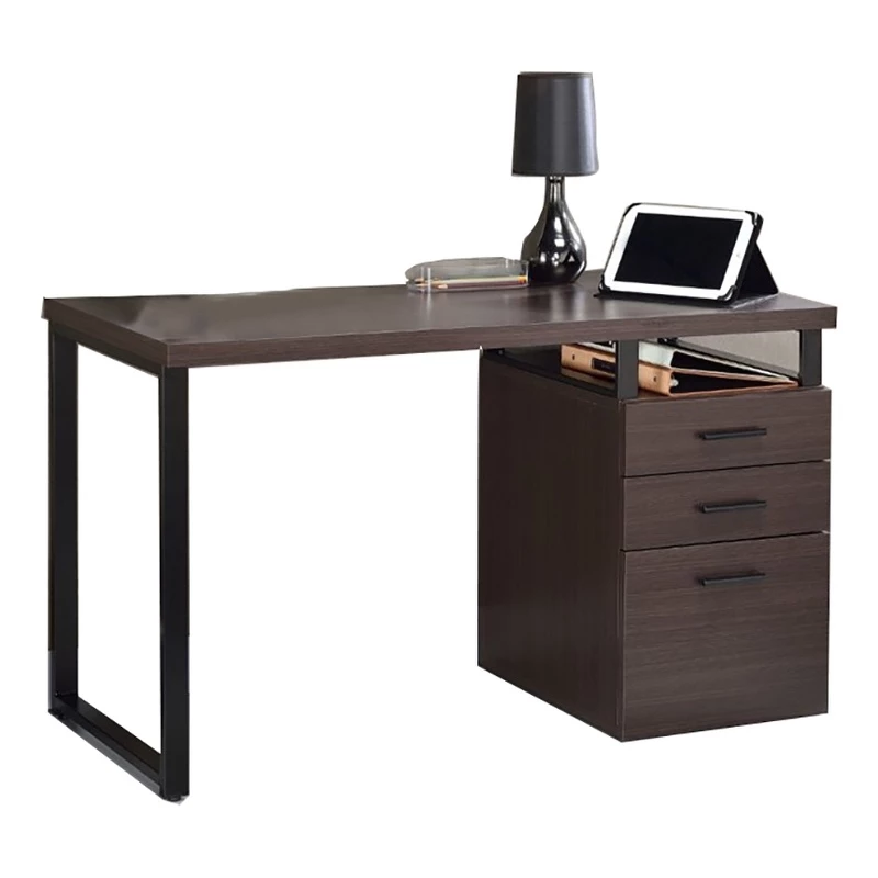Bowery Hill Wood/Metal Home Office Rectangular Writing Desk In Gray/Black 3 Bowery Hill Wood/Metal Home Office Rectangular Writing Desk In Gray/Black