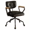 Bowery Hill Leather Swivel Office Chair In Vintage Black -CYMAX Sales 1865914 L 1