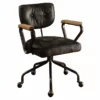 Bowery Hill Leather Swivel Office Chair In Vintage Whiskey Brown