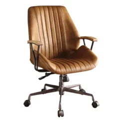 Bowery Hill Leather Adjustable And Swivel Office Chair In Cocoa -CYMAX Sales 1865915 5 L