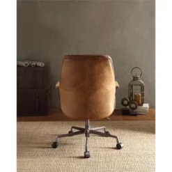 Bowery Hill Leather Adjustable And Swivel Office Chair In Cocoa -CYMAX Sales 1865915 9 L