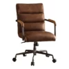 Bowery Hill Leather Swivel Office Chair With Armrests In Retro Brown 2 Bowery Hill Leather Swivel Office Chair With Armrests In Retro Brown -CYMAX Sales 1865917 5 L