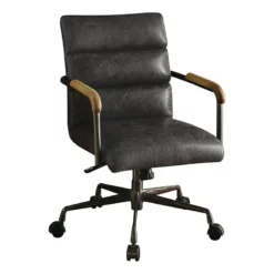 Bowery Hill Leather Swivel Office Chair With Armrests In Retro Brown -CYMAX Sales 1865918 5 L