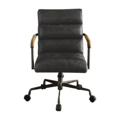 Bowery Hill Leather Swivel Office Chair With Armrests In Retro Brown -CYMAX Sales 1865918 6 L