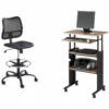 2 Piece Set Black Extendable Height Computer Desk And Drafting Chair 2 2 Piece Set Black Extendable Height Computer Desk And Drafting Chair -CYMAX Sales 1876114 L