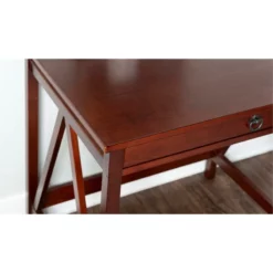 Riverbay Furniture Transitional Wood Writing Desk In Antique Tobacco Brown -CYMAX Sales 1876329 11 L
