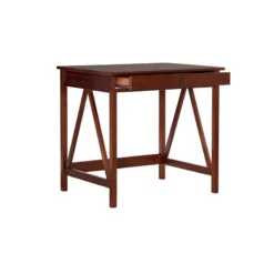 Riverbay Furniture Transitional Wood Writing Desk In Antique Tobacco Brown -CYMAX Sales 1876329 7 L
