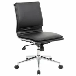 Boss Office Faux Leather Swivel Office Chair In Black And Chrome