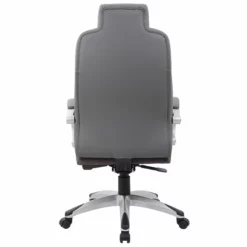 Boss Office Albany Faux Leather Swivel Executive Office Chair In Gray -CYMAX Sales 1878506 5 L