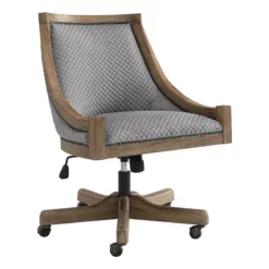 Riverbay Furniture Transitional Wood/Fabric Office Chair In Gray