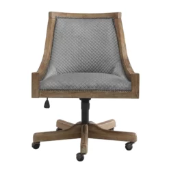 Riverbay Furniture Transitional Wood/Fabric Office Chair In Gray -CYMAX Sales 1885996 1886008 L