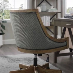 Riverbay Furniture Transitional Wood/Fabric Office Chair In Gray -CYMAX Sales 1885996 1886011 L