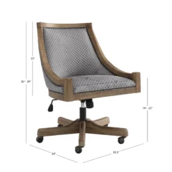 Riverbay Furniture Transitional Wood/Fabric Office Chair In Gray -CYMAX Sales 1885996 1886015 L