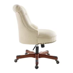 Riverbay Furniture Transitional Fabric/Wood Office Chair In Beige/Cherry -CYMAX Sales 1886004 1886015 L