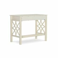 Riverbay Furniture Transitional Pine/MDF Wood Writing Desk In Antique White 20 Riverbay Furniture Transitional Pine/MDF Wood Writing Desk In Antique White -CYMAX Sales 1886052 7 L