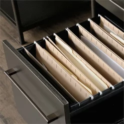 Sauder Boulevard Cafe Executive Desk In Black And Vintage Oak -CYMAX Sales 1890581 15 L