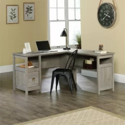Sauder Cannery Bridge Engineered Wood L Shaped Desk In Sindoori Mango/Natural -CYMAX Sales 1890646 10 L