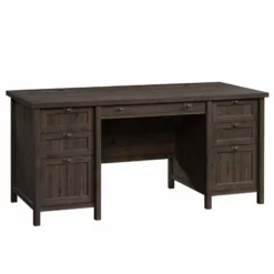 Sauder Costa Engineered Wood Executive Desk In Chalked Chestnut
