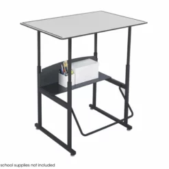 3 Piece Student Desk And File Organizer In Grey And Chair In Black -CYMAX Sales 1900312 3 L