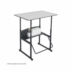 3 Piece Student Desk And File Organizer In Grey And Chair In Black -CYMAX Sales 1900312 7 L