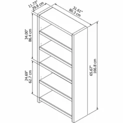 Bush Business Furniture Echo 2 Piece L Shaped Desk And 5 Shelf Bookcase Set In Pure White 14 Bush Business Furniture Echo 2 Piece L Shaped Desk And 5 Shelf Bookcase Set In Pure White -CYMAX Sales 1902557 5 L