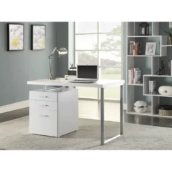 Coaster Hilliard 2PC 3 Drawer Computer Desk And Bookcase Set In White 10 Coaster Hilliard 2PC 3 Drawer Computer Desk And Bookcase Set In White -CYMAX Sales 1902672 3 L