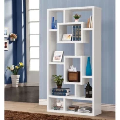 Coaster Hilliard 2PC 3 Drawer Computer Desk And Bookcase Set In White 11 Coaster Hilliard 2PC 3 Drawer Computer Desk And Bookcase Set In White -CYMAX Sales 1902672 4 L