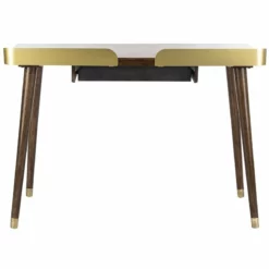 Safavieh Parker Writing Desk In Dark Walnut And Gold -CYMAX Sales 1906153 13 L